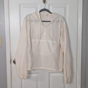 Brandy Melville Anorak Jacket Pullover Half Zip Hooded Kangaroo Pocket John Galt
